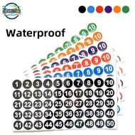 Waterproof 25mm Number Stickers 1-50 6 Colors 10pcs per Pack Round Dot Labels Self-Adhesive Small Ci
