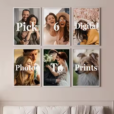 4/5/6pcs Custom Canvas Printing Personalized Photo Custom Set Prints Family Life Pets Scenery Couple