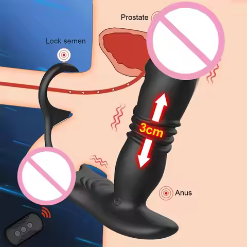 Lockable Ah Plug Big Hand Free Annals Analan Couple Ring Automatic Male Pleasure Women Vibrator Men 