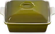 Le Creuset Stoneware Heritage Shallow Square Casserole​, 2qt. (9"), Olive