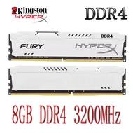 Kingston HyperX Fury DDR4 RAM 8GB DDR4 3200MHz PC4-25600U Desktop Memory Computer RAM White