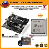 ASRock A320M-HDV + AMD Ryzen 5 PRO 2400G Combo Pack | CPU Fan Included | AM4 Motherboard Tested