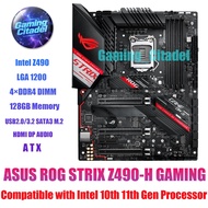 Used ASUS ROG STRIX Z490-H GAMING DDR4 ATX Motherboard Compatible with Intel 10th 11th Gen Processor