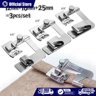 MESIN 3pcs Universal Hemmer Foot Sewing Machine High Speed Hemmer Foot 4/8In 6/8In 8/8In Foot Hemmin