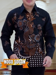 NOGO SOSRO/ NOGO COKLAT / NOGO SOGAN / KEMEJA BATIK LENGAN PANJANG PRIMIUM HIGHT QUALITY / KATTUN LA