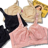 Bra Besi size 40-42 C cup 4 Hook Lace Bra Lembut Cotton Span Wired Bra Soft