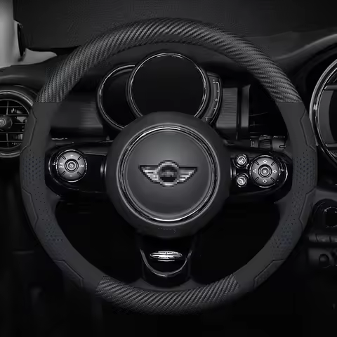 Car Steering Wheel Cover For MINI CooperS R50 R51 R52 R53 R54 R55 R56 R57 R58 R59 R60 R61 R62 F54 F5