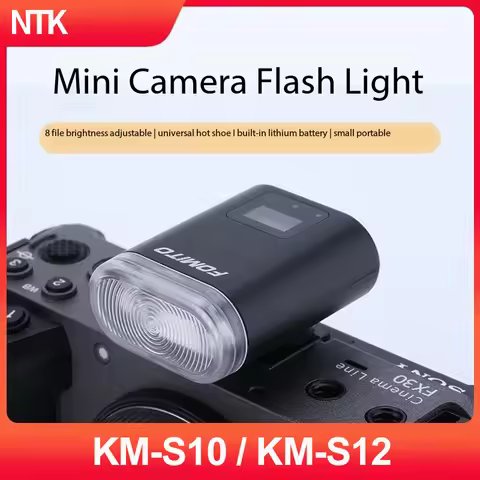 Koertacoo KMS10/KMS12 Camera Flash for Ricoh (GR3) for Sony ZV1/Fuji/Sony/Nikon/Canon, Portable Exte