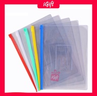 PVC Transparent File Zip Stationery Pencil Bag A4/A5/A6