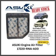 ASUKI Engine Air Filter Honda Civic FD4 FD1 FA1 FA2  Crossroad RT1 RT2 RT3 RT4 Stream RN6 RN7 RN8 Sp