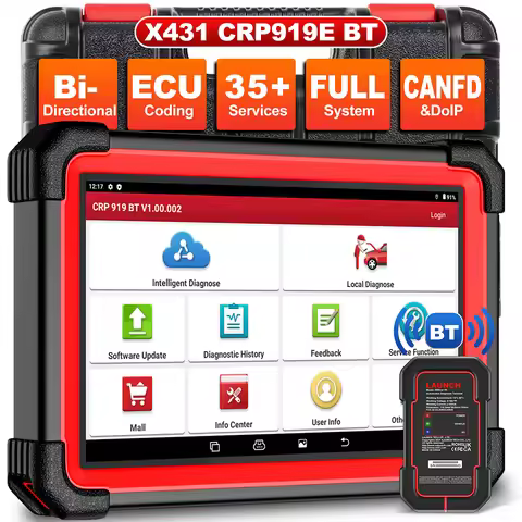 LAUNCH X431 CRP919E BT CAN FD DOIP All system Car Diagnostic Tool ECU Coding Active Test 35 Reset DB