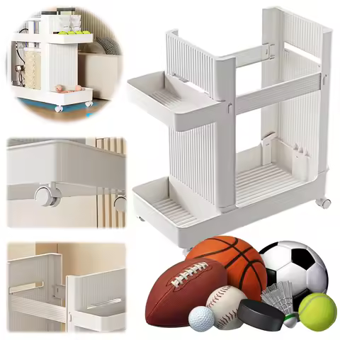 Gym Equipment Organizer Trolley with Wheels Gym Equipment Holder Sports Equipment Storage Rack Sport