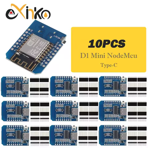1-10pcs/ Type-C Micro USB D1 Mini NodeMcu ESP8266 ESP-12F Mini NodeMCU Lua 4M Bytes WiFi Module Wire