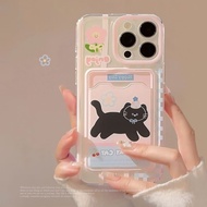 Aesthetic Cat Drop-Resistant Clear Case iphone 11 Pro Max 16 Pro Max Xs Max 8 Plus 14 Plus 12 Pro Ma