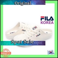 HS8 [FILA CLASSIC KICKS B MULES LACE _920/beige] Women Sneakers Men Sneaker Slip On Mule Canvas Shoe