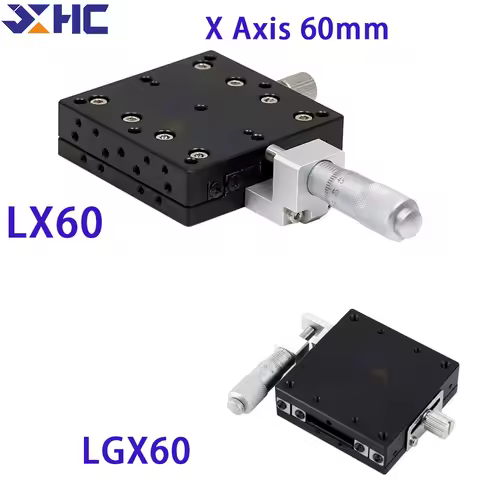 X Axis 60x60mm LGX60-C LX60-L/C/R Trimming Platform Manual Linear Stages Bearing Tuning Sliding Tabl