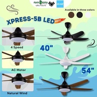 【Ready Stock】Alpha Cosa Xpress Led fan 54'' 40'' Baby Fan 5 Blades 4 Speeds LED With Remote Control ceiling fan with led light / Kipas Siling Led 风扇