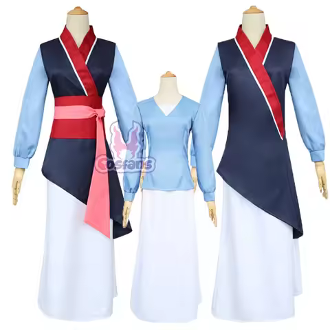 5PCS New Movies Hua Mulan Costume Cosplay Christmas Girls Mulan Dress Traditional Chinese Cosplay Cl