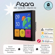 Aqara Magic Switch S1E – Touchscreen Smart Switch Panel, 3‑Gang + 6 Wireless Controls, Wi‑Fi Homekit