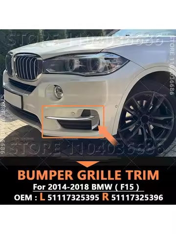 For 2014-2018 BMW X5 35i 35ix 35dx 40ex 50ix (F15) Chrome Front Bumper Grille Trim 51117325395 51117