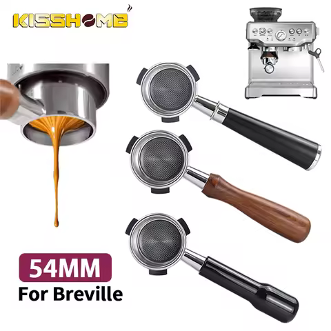 54mm Coffee Bottomless Portafilter Naked Fit Breville Sage 870 878 879 Double Spout Espresso Machine