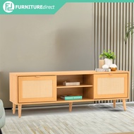 Furniture Direct DESSER 150cm Rattan Door TV Cabinet-Oak