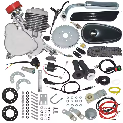 Upgraded Electric Starting Engine 2 Stroke Motor Kit Petrol Gas Motorized 26 Inch Bicycle Bike80cc 2