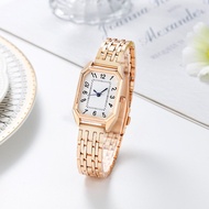Ladies watch new business rectangular alloy steel band temperament watch digital Roman scale watch spot