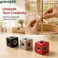 YISHENG Parrot Perch Nut, M6 M8 Aluminum Alloy Square Nut Bracket, Fixing Block Hexagonal Square/Cyl