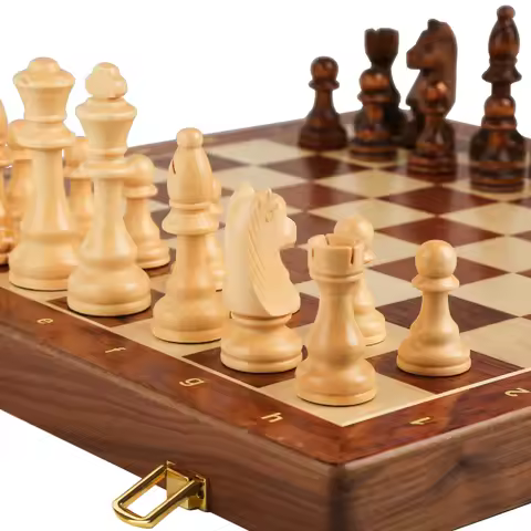Chess Set Grade Wooden Folding Big 39*39cm Traditional Classic Handwork Solid Wood Pieces Chessboard
