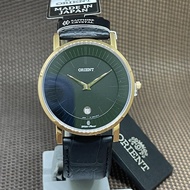 Orient SGW0100BB0 Quartz Leather Strap Date Analog Round Black Dial Men's Watch