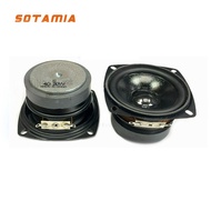 SOTAMIA 2pcs 3 Inch 78mm Mid Bass Speaker 4 Ohm 20W Square External Magnetic Rubber Edge High Power 