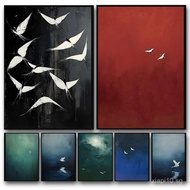 Vintage Flying Bird Egret Poster HD Art Print Bedroom Home Wall Decor,No Frame Canvas Painting Gift 