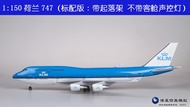 Wheeled Lit Aviation Airplane Model 747 Civilian Aircraft Simulation KLM Boeing 747-400 Static Model
