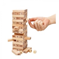Wooden Block Toy Dice Tower Number