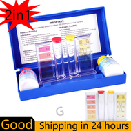 【Thailand Stock】Pool Tester Kit Test Kit for Pool Swimming Pool PH And Chlorine Solution Swimming Pool Water Ph Meter PH Chlorine Water Quality Test Kit Swimming Pool Tester Hydrotool Testing Kit chlorine gas PH swimming pool tester