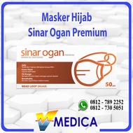Masker Hijab (Headloop) Sinar Ogan Premium - 3ply 1 box isi 50pcs