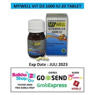 My Well Vitamin D3 1000 Iu 20 Tablet