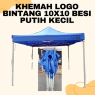 KHEMAH NIAGA KAIN NYLON BIRU SAIZ 10ft X 10ft (3M X 3M) BESI KELABU KECIL