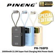Pineng PN-768PD (CCC) 20000mAh Powerbank 22.5W Fast Charging Power Bank Original Pineng Bank Kuasa