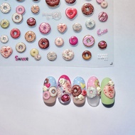 [CORAL SEA] Jelly Series Manicure Stickers Donuts Nail Decoration Accessories to-538