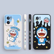 Cartoon Doraemon Blue Cat Side Printed Liquid Silicone Phone Case For ONE PLUS 9R  9 8T 8 7T 7 6 Pro NORD 2 3 5G ACE 2V