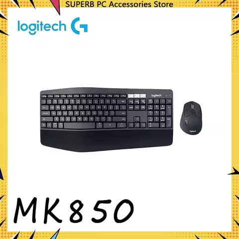 Logitech MK850 Wireless Bluetooth Keyboard Mouse Set Dual Mode Connection with Palm Rest Mac ipad co