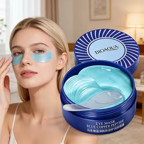 60pcs BIOAQUA Copper Peptide Eye Patches Anti Dark Circles Remove Eyes Bags Moisturizing Anti-Aging 