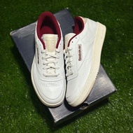 Reebok Club C 85 White Stucco Maroon Original
