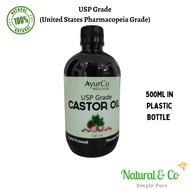 Ayurco USP Grade Castor Oil , Minyak Jarak Asli (500ml) Hexane Free.