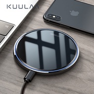 KUULAA ที่ชาร์จแบตไร้สาย แท่นชาร์จแบต 10W Qi Wireless Charger For iPhone X/XS Max XR 8 Plus Mirror Wireless Charging Pad For iphone13 12 11 xs pro max Samsung S9 S10+ Note 9 8