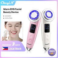 【Philippines Delivery】CkeyiN RF EMS Facial Massager Face Beauty Machine for Smooth Fine Lines Tighten Skin Eye care tools Beauty Devices