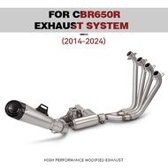Motorcycle Exhaust for CB650F CB650R CBR650 CBR650F 2014-2025 complete system front mid-link pipe 60