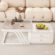 Household Storage Modern Simple Square Living Room Coffee Table Small Apartment New Style Glass Coff